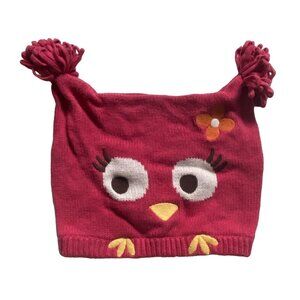 Gymboree Fall Homecoming Owl Hat-Pink Knit Hat-4T/5T-GUC